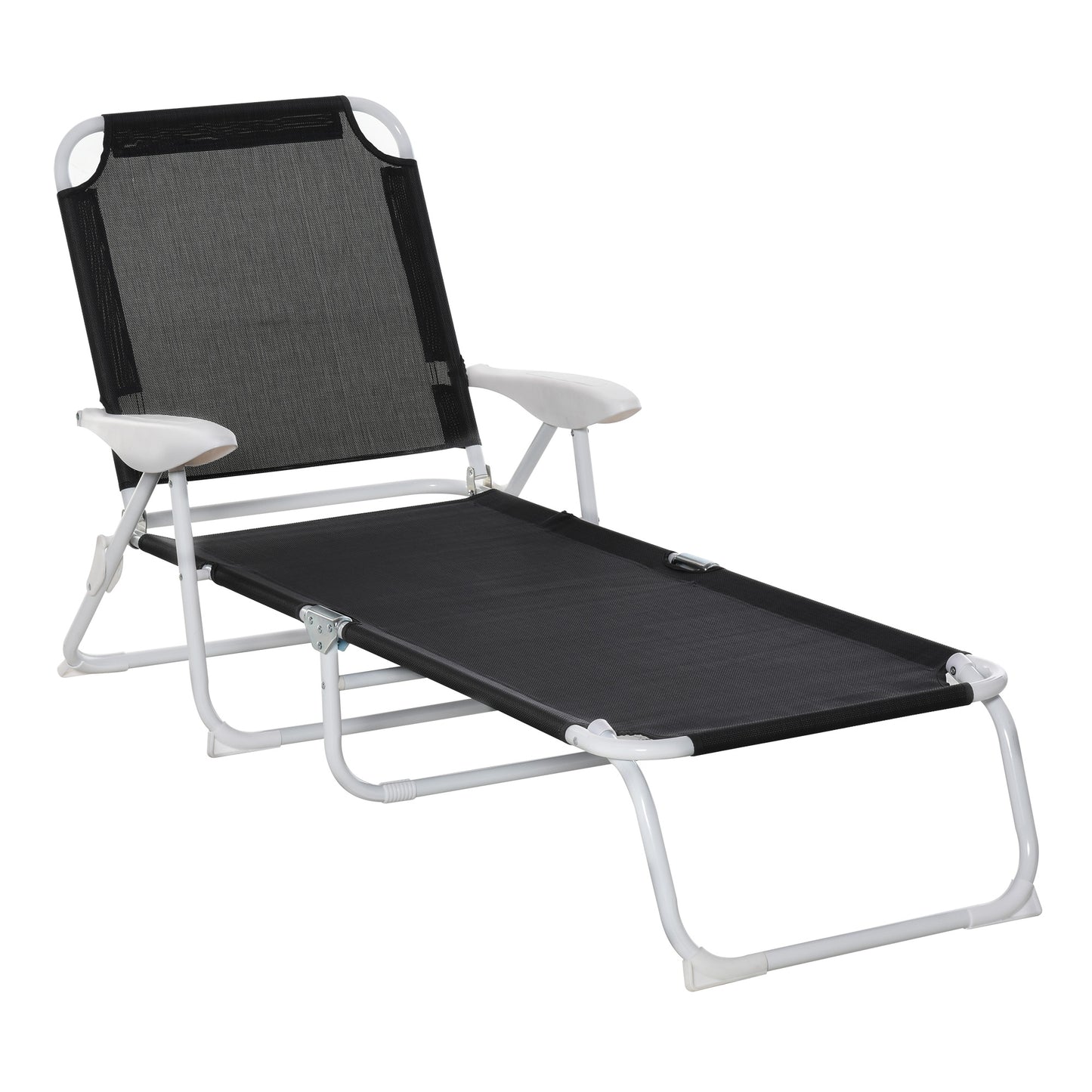 Outsunny Tumbona Reclinable Y Plegable De Jardín Respaldo Ajustable_0