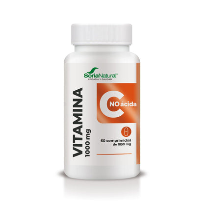 Vitamina C no ácida liberación sostenida, Soria Natural, 60 comprimidos