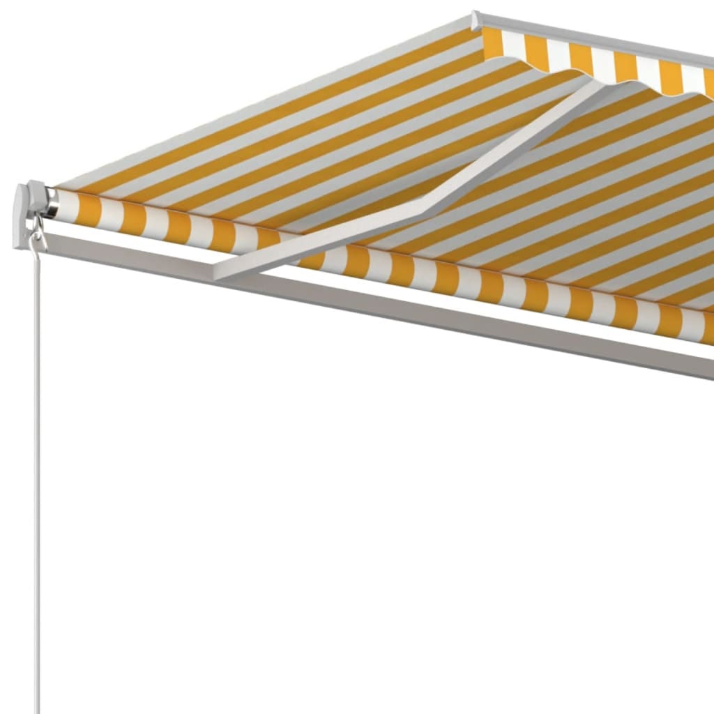 Toldo Manual Retráctil Amarillo Y Blanco 450x350 Cm_3