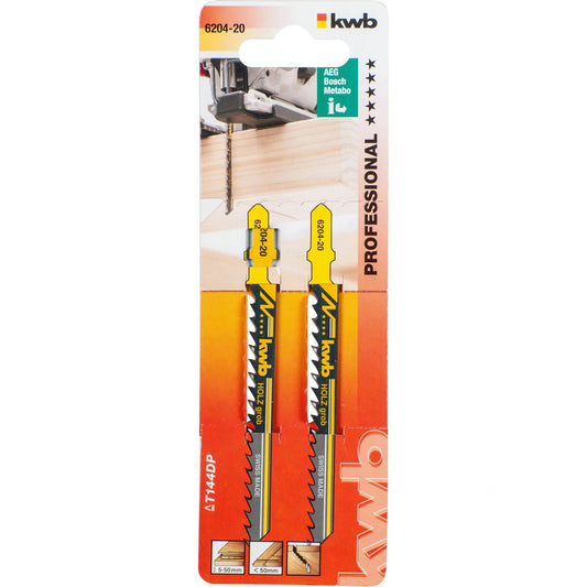 Dos hojas de sierra de calar HCS para madera 100 corte grueso KWB PRO