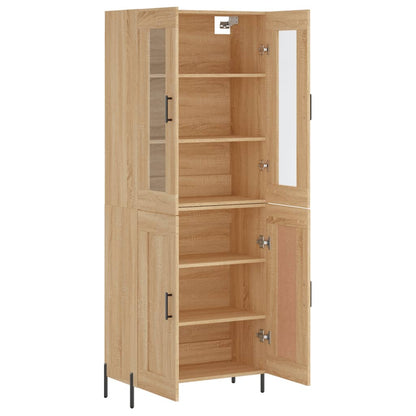 Aparador Alto Madera Contrachapada Color Roble 69,5x34x180 Cm_3