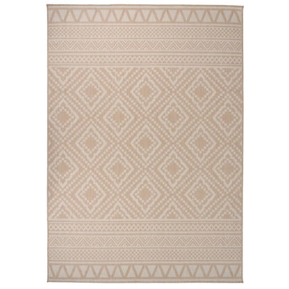 Alfombra De Exterior De Tejido Plano Rayas Marrones 140x200 Cm_1