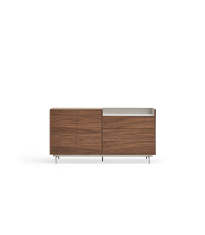 Mueble Aparador Para Comedor Modelo Valley 2 Puertas 3 Cajones Acabado Nogal/gris Claro, 4_0