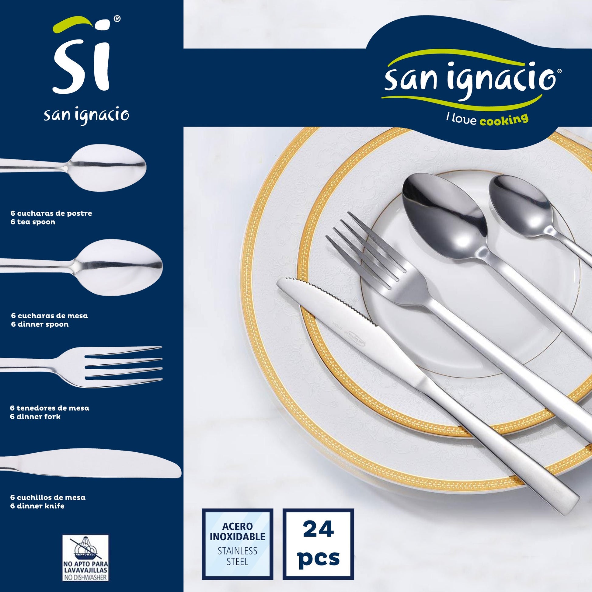 Pack De 3 Sartenes Ø20/24 Y 28 Cms + Set 24pc De Cubertería En Acero Inoxidable_4