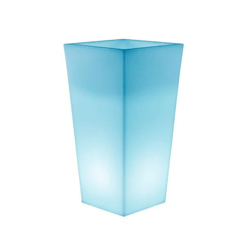 Macetero Melisa / 50x50x110 Cm. / Blanco / Rgb + Luz Fría Y Cálida Con Batería Recargable Y Carga Solar_0