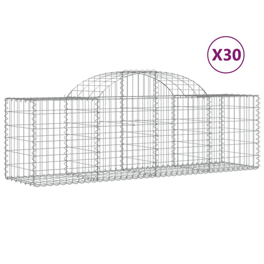 Cestas De Gaviones 30 Uds Forma De Arco Hierro 200x50x60/80 Cm_0