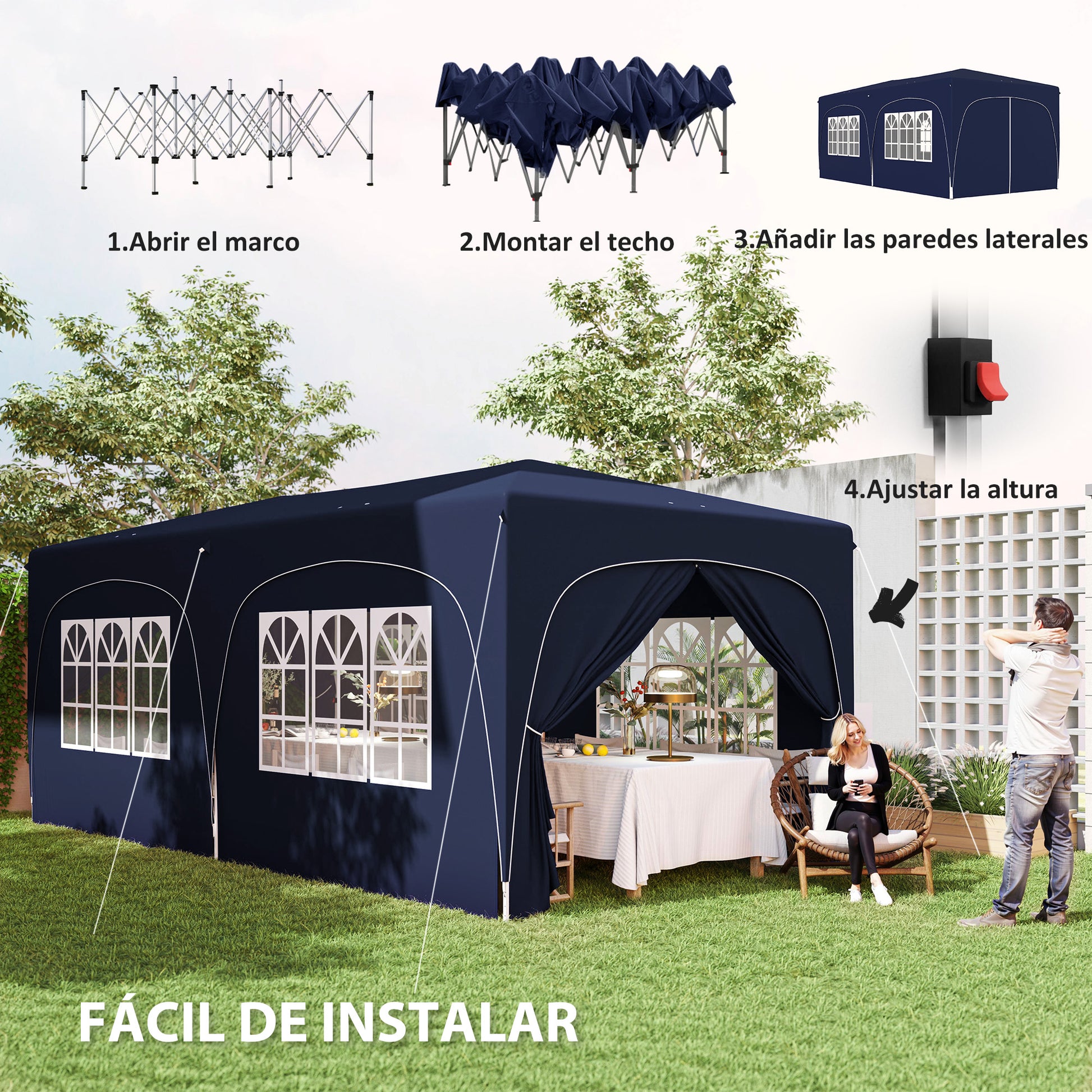 Outsunny Carpa Plegable 3x6 M_3