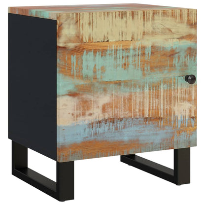 Mesita De Noche De Madera Maciza Reciclada 40x33x46 Cm_0