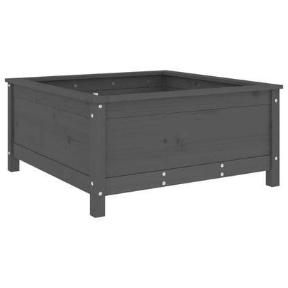 Jardinera Madera Maciza De Pino Gris 82,5x82,5x39 Cm_5