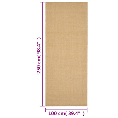 Alfombra De Sisal Natural 100x250 Cm / Vetonek_4