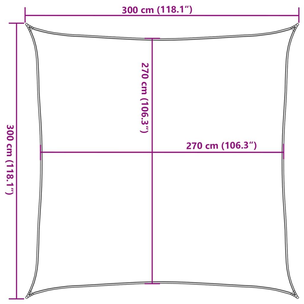 Vidaxl Toldo De Vela Amarillo Hdpe 160 G/m² 3x3 M_2