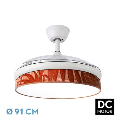 Ventilador Dc Moda 72w Blanco/hoja Caldera 91d 3aspas 7200lm 3000k, 4000k, 6000k Remoto+ Memoria+ Temporizador_0