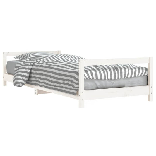 Estructura De Cama Para Niños Madera De Pino Blanco 80x200 Cm / Vetonek_0