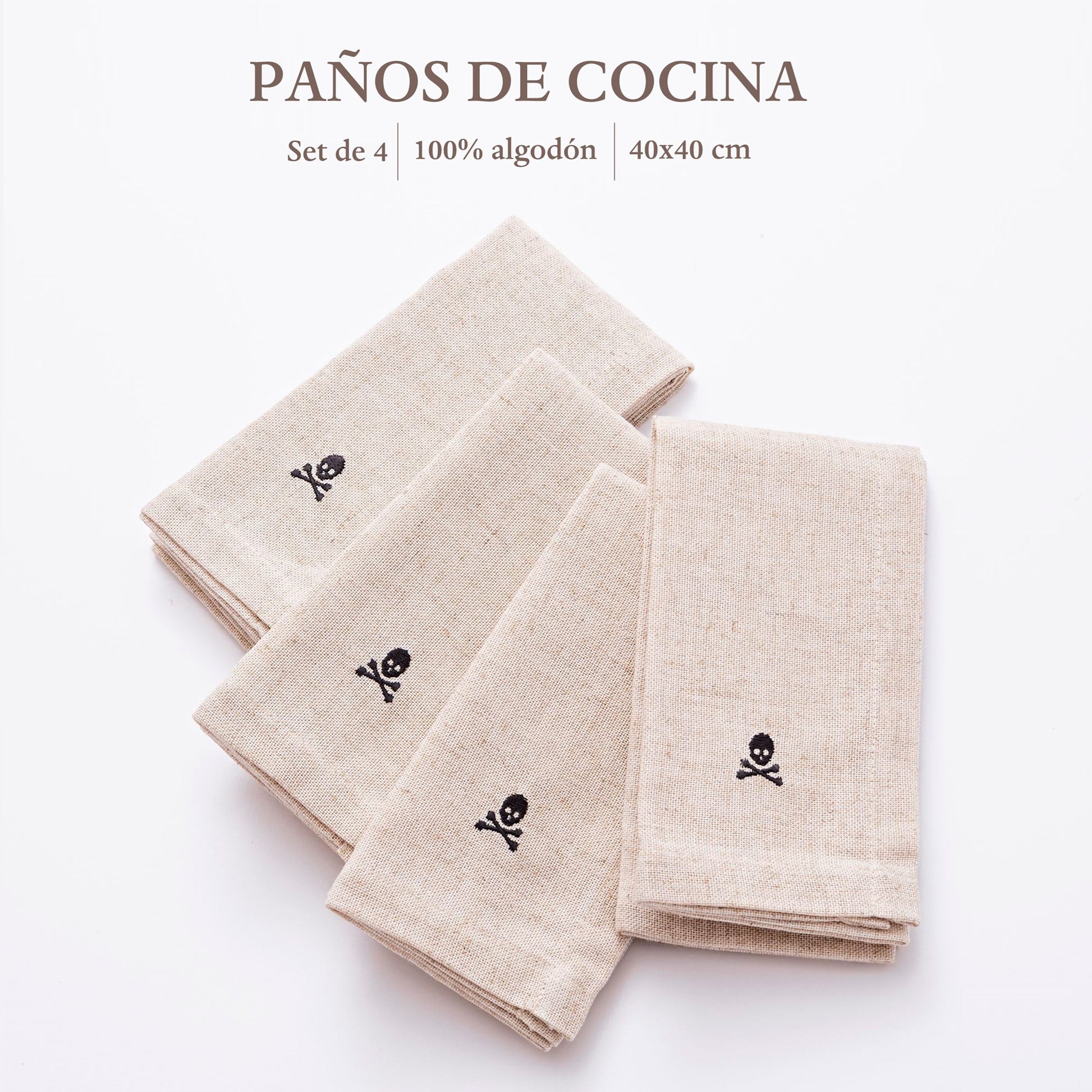 Set 4 Servilletas 40x40cm Lino Y Poliester 230gsm Con Logo Bordado Scalpers Home_1