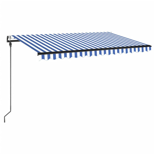 Toldo Automático Led Sensor De Viento Azul Y Blanco 400x300 Cm_0