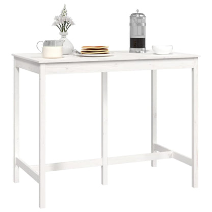 Mesa Alta De Bar Madera Maciza De Pino Blanco 140x80x110 Cm_4
