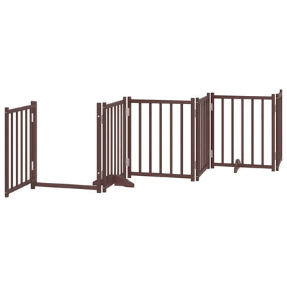 Vidaxl Puerta De Perros Plegable 15 Paneles Madera Álamo Marrón 750 Cm_3