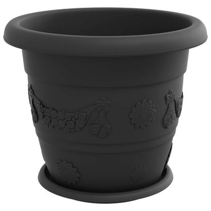 Macetas 6 Pcs Negro Ø 34 X 28 Cm Plástico_4