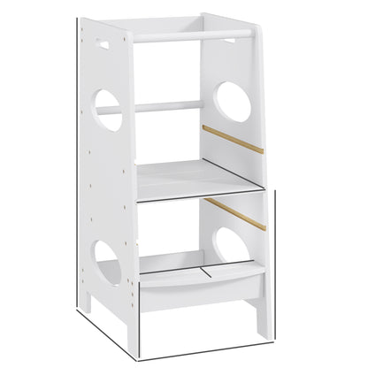 Homcom Torre De Aprendizaje De Madera Para Niños Con Altura Ajustable 40x50x90cm_2