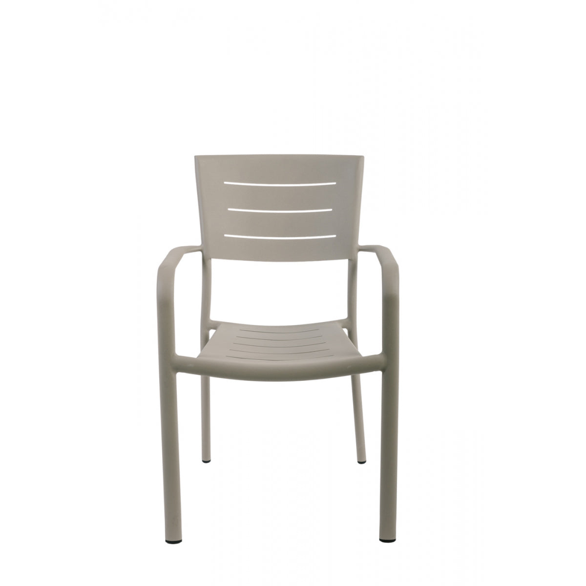 Lote De 4 Sillas De Jardín Apilables Inari Aluminio Beige Arena - Muebles De Jardín - 56x58xh85cm_1
