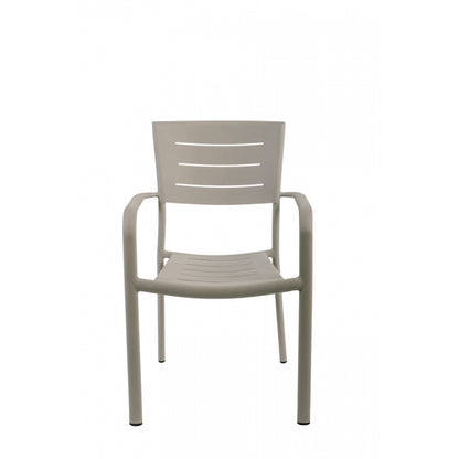 Lote De 4 Sillas De Jardín Apilables Inari Aluminio Beige Arena - Muebles De Jardín - 56x58xh85cm_1