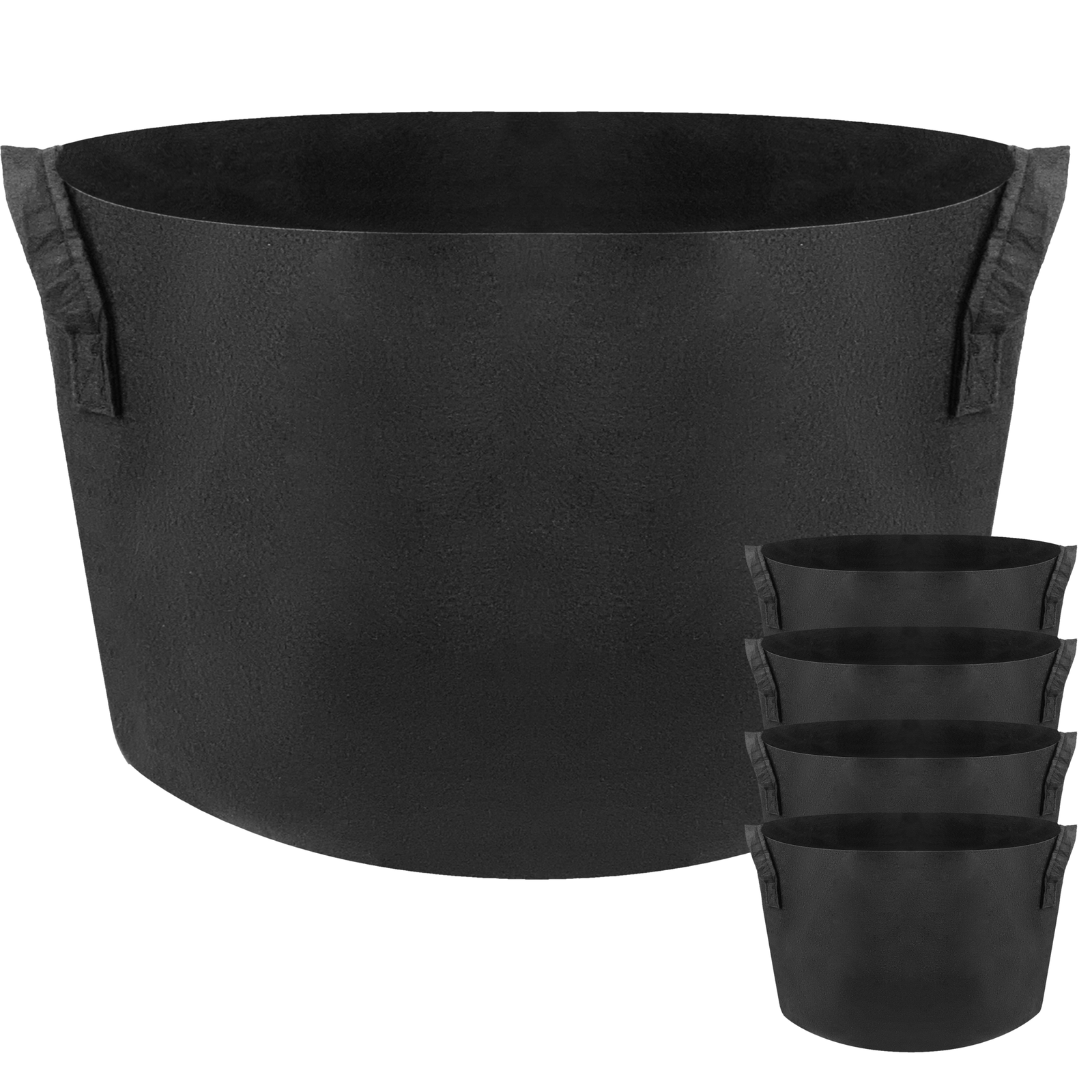 Bolsa Para Cultivo Y Crecimiento De Plantas Maceta De Tela Geotextil De 60 Litros 50x32cm 5-pack_0