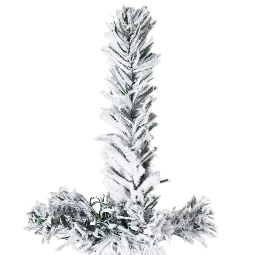 Vidaxl Mitad Árbol Navidad Artificial Delgado Con Nieve 210 Cm_4