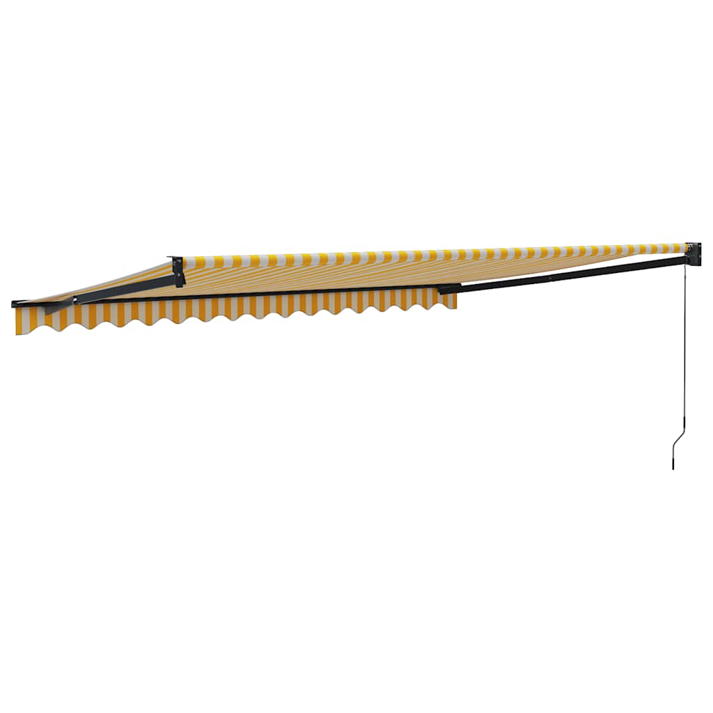 Toldo Retráctil Aluminio Y Tela Amarillo Y Blanco 4x3 M_4