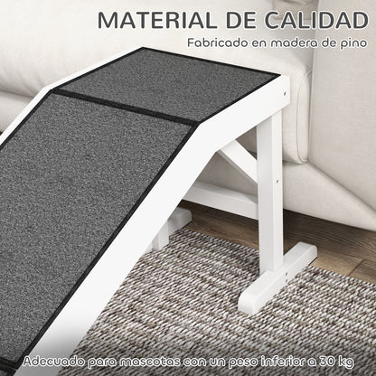 Pawhut Rampa Para Perros De Madera Con Alfombra Antideslizante 152x40x50 Cm_3