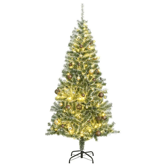 Vidaxl Árbol De Navidad Artificial Con 300 Led Bolas Y Nieve 180 Cm_0
