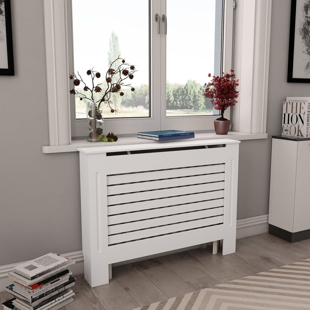 Vidaxl Cubiertas Para Radiador 2 Unidades Mdf Blanco 112x19x81,5 Cm_1