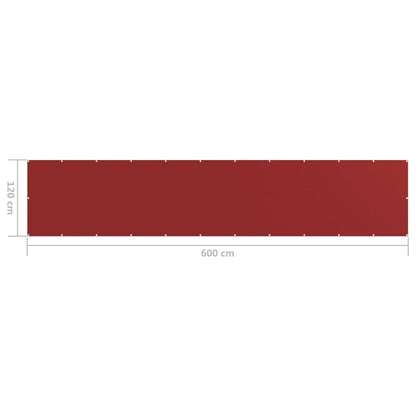 Vidaxl Toldo Para Balcón Hdpe Rojo 120x600 Cm_2