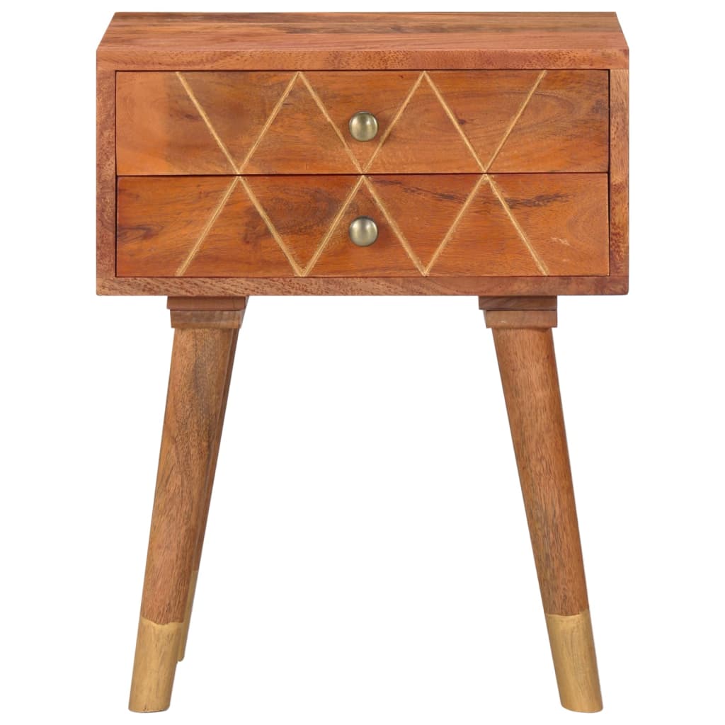 Mesita De Noche De Madera Maciza De Mango 43x30x58 Cm_1