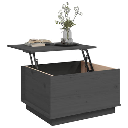 Mesa De Centro Madera Maciza De Pino Gris 60x50x35 Cm_3