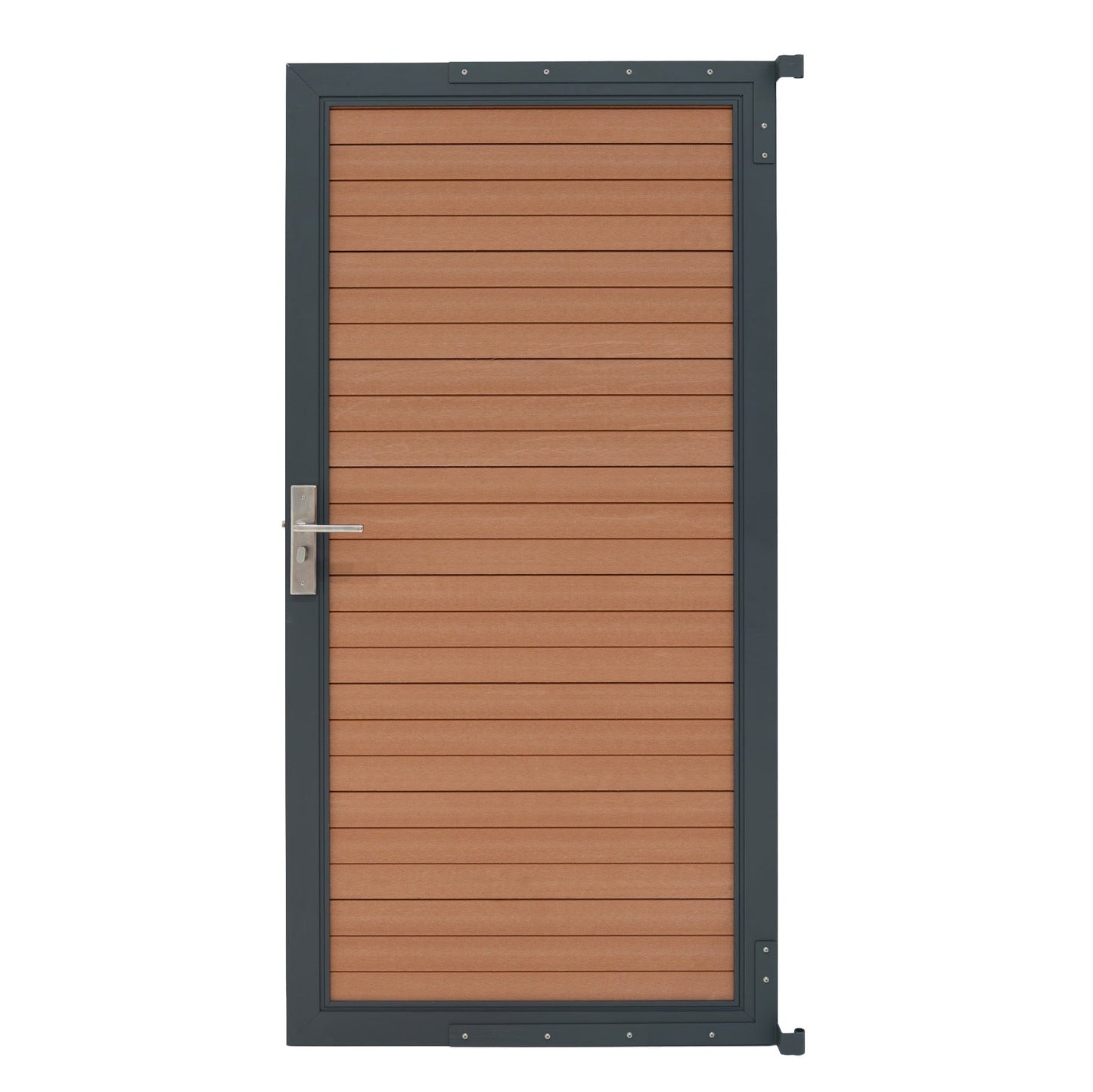 Puerta Para Vallas Para Exteriores De Wpc Y Aluminio | Marrón_1