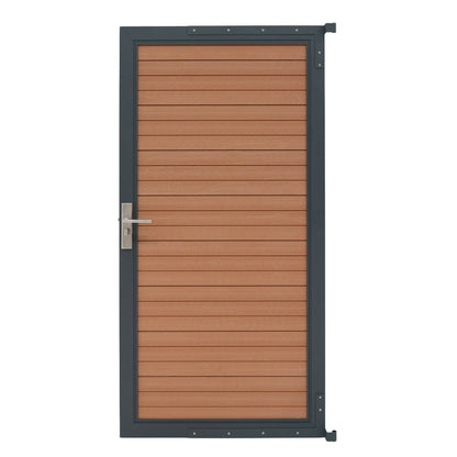 Puerta Para Vallas Para Exteriores De Wpc Y Aluminio | Marrón_1