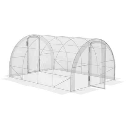 Outsunny Invernadero De Túnel 4x3x2 M Con 2 Puertas Transparente_0