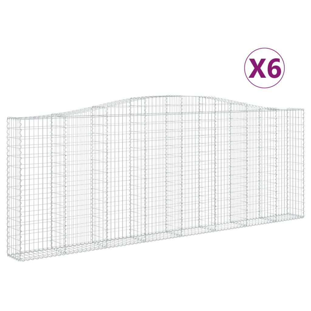 Cestas Gaviones 6 Uds Forma De Arco Hierro 400x30x140/160 Cm_0