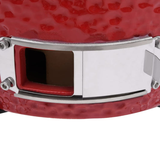 2 En 1 Barbacoa Ahumadora Kamado De Cerámica Rojo 56 Cm / Vetonek_0
