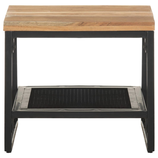 Mesa Auxiliar De Madera Maciza De Acacia 40x40x35 Cm_0