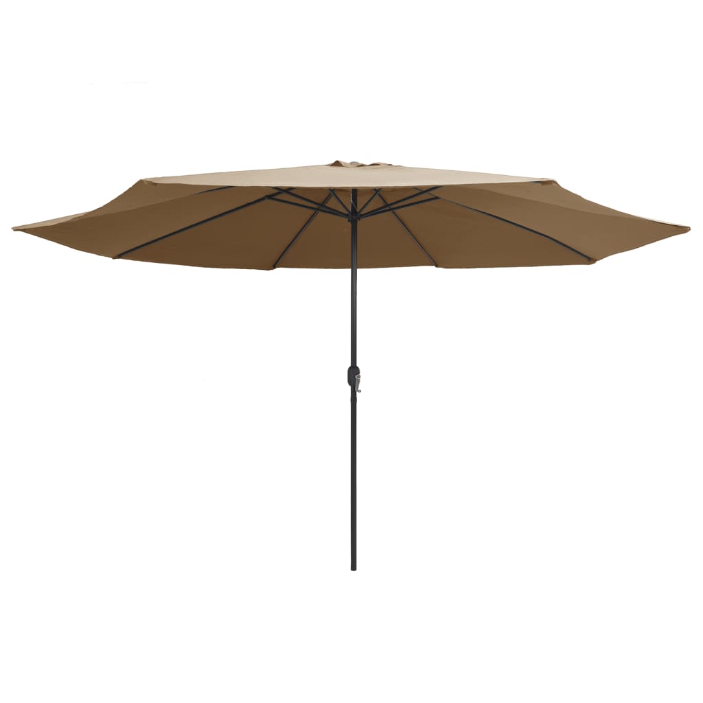 Sombrilla De Jardín Con Palo De Metal Taupe 390 Cm_0