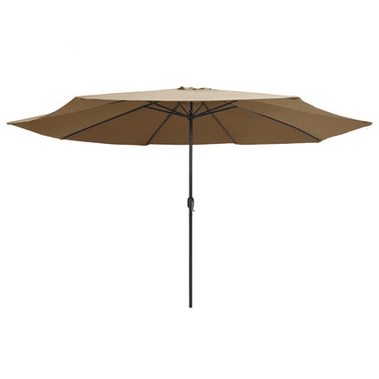 Sombrilla De Jardín Con Palo De Metal Taupe 390 Cm_0