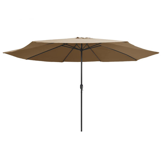 Sombrilla De Jardín Con Palo De Metal Taupe 390 Cm_0