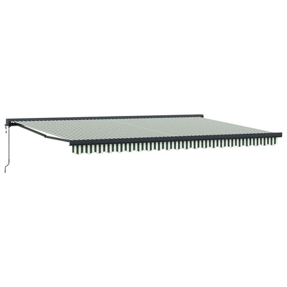Toldo Retráctil Verde Y Blanco 500 X 300 X 165 Cm Tela Y Metal_3