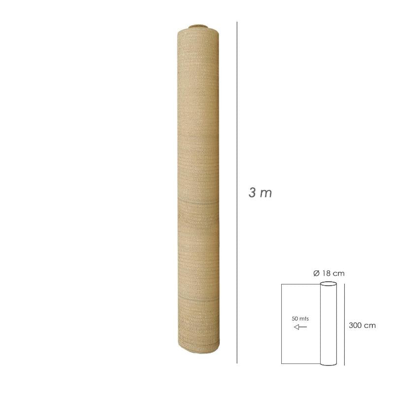 Malla Sombreo Rollo 3.0 X 50 Metros, Reduce Radiación, Protección Jardín Y Terraza, Regula Temperatura, Color Beige_1