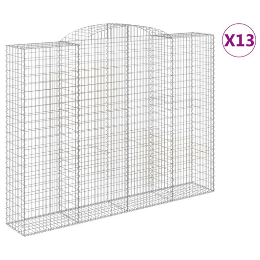 Cestas De Gaviones 13 Uds Forma De Arco Hierro 300x50x220/240cm_0