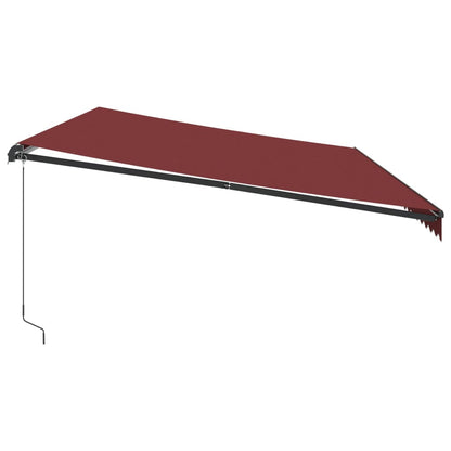 Toldo Retráctil Manual Con Luces Led Burdeos 600x350 Cm_4