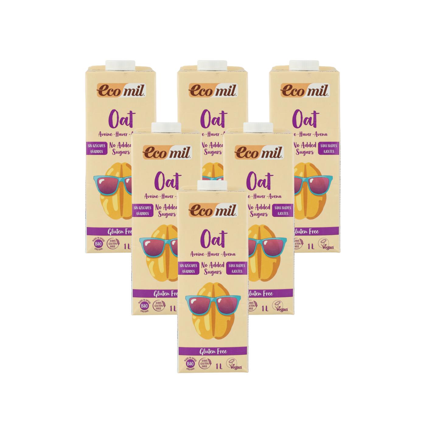Pack 6 uds Bebida Vegetal de Avena Bio Sin Gluten Ecomil 1 L