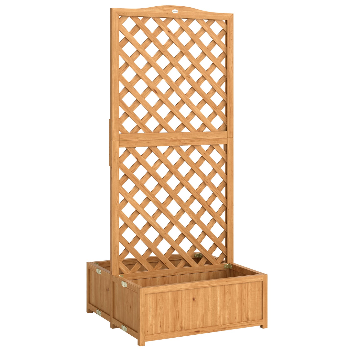 Outsunny Jardinera Con Enrejado De Madera Con 2 Cajas Plegables 73x70x170 Cm_0