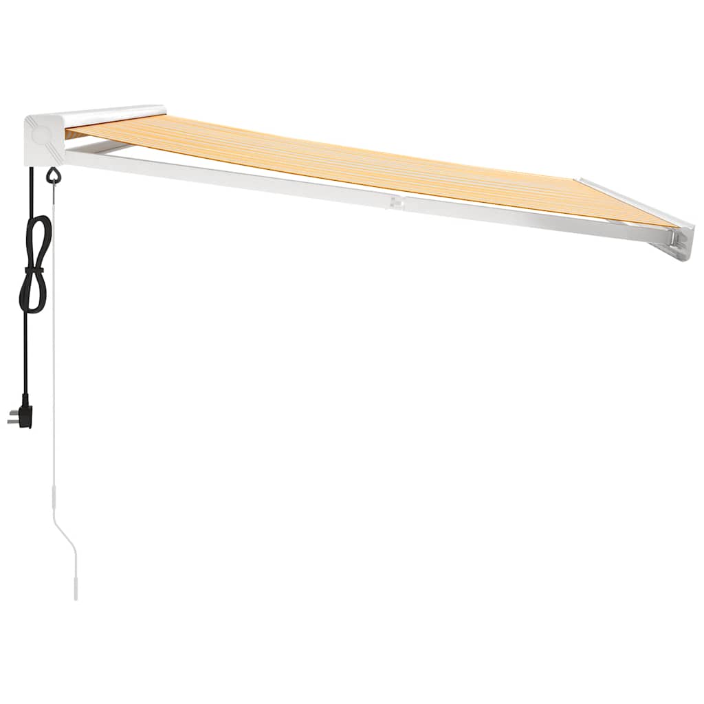 Toldo Retráctil Aluminio Y Tela Blanco Y Amarillo 3x2,5 M_4